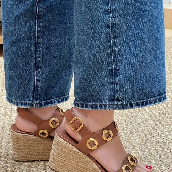 Larroude Milan Espadrille in Caramel Leather - Picture 3 of 8